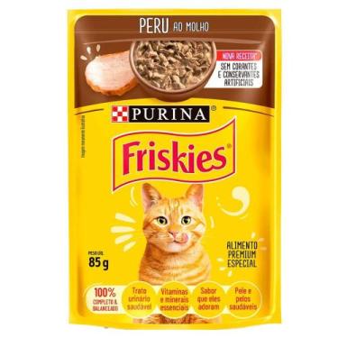 Imagem de Sachê Friskies Peru ao Molho para Gatos Adultos 85g - PURINA, Peru ao 