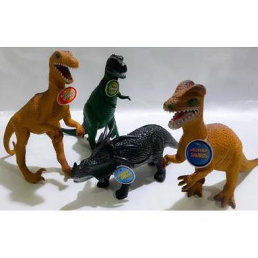 Imagem de Kit 4 Dinossauros De Borracha Jurrassic!!! - DM TOYS