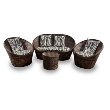 Imagem de Conjunto de Sofá Fibra Sintética Bola - 1 Sofá 2 L + 2 Poltronas + 1 M