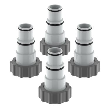 Imagem de Adaptador de mangueira de substituição A com gola para piscina acima do solo, converte mangueiras de 3,81 cm e 3,16 cm para Intex Fit para bombas de conexão rosqueada e válvula de desentupimento, acessórios de piscina (4 peças) PN. 25007