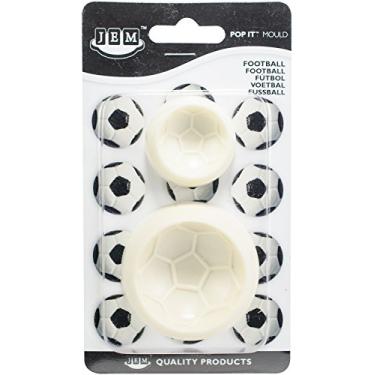 Imagem de JEM Pop It – Molde em forma de futebol para decoração de bolos, tamanhos pequenos e grandes, conjunto de 2