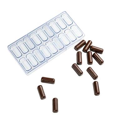 Imagem de Moldes para doces Pastry Tek 26 x 13 cm, 10 moldes de chocolate oblongo - 18 cavidades, seguro para congelador, moldes de sobremesa de policarbonato claros, fácil liberação, qualidade alimentar