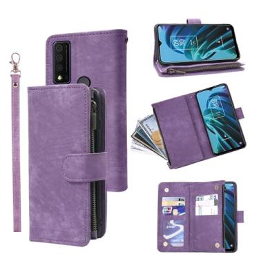 Imagem de Capa carteira compatível com TCL 30XE/30V/4X/20AX/20A/20R/Bremen 5G e capa carteira flip de couro vintage premium com suporte para cartão de crédito para TLC T601DL 30 XE XE5G V 20 AX R A 6,67