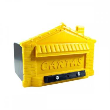 Imagem de Caixa Carta Power Plastica Gradil ''Casinha''Amarela Sem Pintura  023S