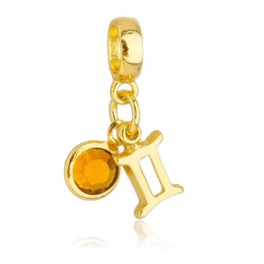 Imagem de Berloques Signos Com Cristal Strass Banhado a Ouro 18k - WORK SEMIJOIA