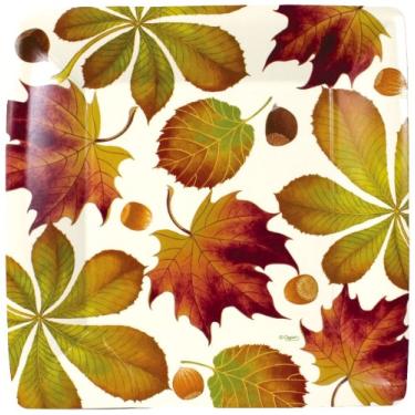 Imagem de Conjunto de 2 pratos de jantar de papel castanho-dourado, da Entertaining with Caspari, marfim