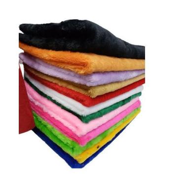 Imagem de Kit 12 Tapetes Pelúcia 30cmx30cm cores diversas - Lynx Produções artis