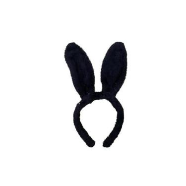 Imagem de Tiara Coelho Coelhinha Pelúcia Pascoa Carnaval Preto Branco - Brasilfl