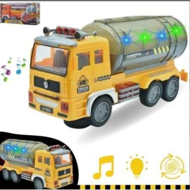 Imagem de Caminhão Betoneira Brinquedo Realista Com Som Luz Bate Volta. - toys