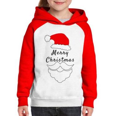 Imagem de Moletom Infantil Merry Christmas - Foca na Moda, Branco, Vermelho, 2