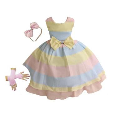 Imagem de Vestido Festa Infantil Candy Regata Com Luva E Tiara - Pingo De Gente,