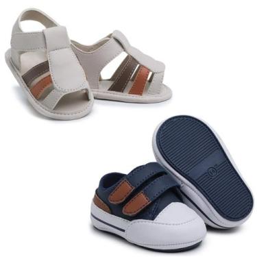 Imagem de Kit 2 pares Iate Masculino Bebê + Tênis Infantil Kids Recém Nascido - 