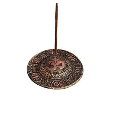Imagem de Incensario Porta incenso OM pratinho redondo Resina Dourado - Hp Decor
