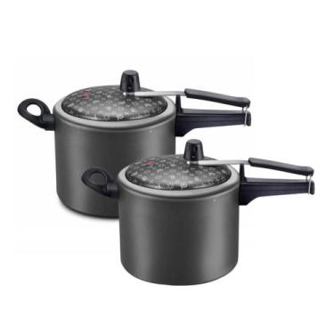 Imagem de Kit com 2 Panelas de Pressão Antiaderente 7 Litros Anti Aderente Panel