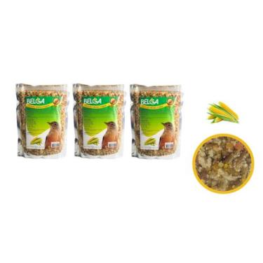 Imagem de 2 Rações / Passaro Preto Sabiás Melros Oleosa  Milho Verde 500g - Belg