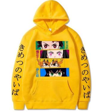 Imagem de Moletom Canguru Demon Slayer Kimetsu No Yaiba Anime Mangá Blusa Unisse