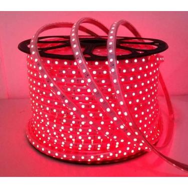 Imagem de kit Fita Led VERMELHO + Conector Para Ligação 110v - k1mstore, 2m