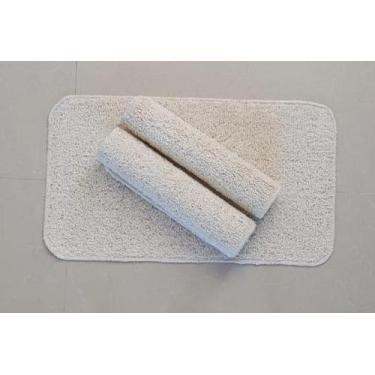 Imagem de kit 3 tapetes algodão par Sala/Quarto - 0,40X0,70 - Cor cru  pelo baix