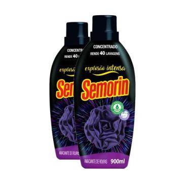 Imagem de Kit 2 Amaciante Roupas Explosão Intensa Semorin 900ml Cada