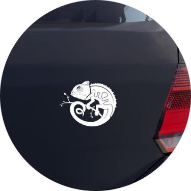 Imagem de Adesivo de Carro Camaleão no Galho - Cor Branco - Melhor Adesivo, Bran