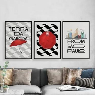 Imagem de Kit 3 Quadros São Paulo Terra Da Garoa 33x24cm - Quadros On-line, Made