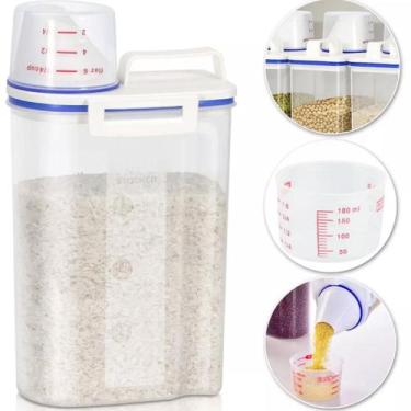 Imagem de Pote Hermético Cereais Arroz Feijão Medidor Bico Dosador 2L - CLINK