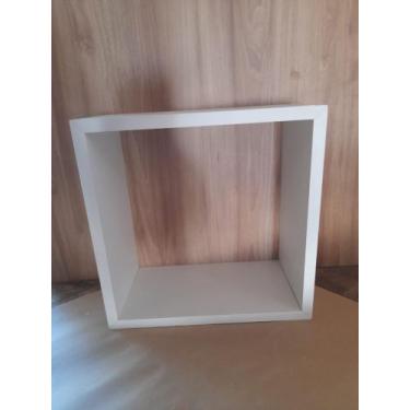 Imagem de Nicho 30x30x15 decorativo em MDF branco sem fundo. - bcastroprojetados