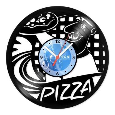 Imagem de Relógio De Parede Disco Vinil Cozinha - Pizza - VCZ-050 - Modernarte