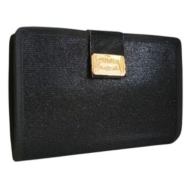 Imagem de Capa para Bíblia com Botão Magnético Preta Glitter Brilhosa Luxo - Kay