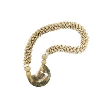 Imagem de Colar de Mesa Decorativo Concha Bege Elegante Adorno Luxo - LUXdécor