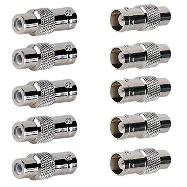 Imagem de Inovat Conector adaptador BNC fêmea para RCA fêmea para sistemas de vigilância de segurança CCTV (pacote com 10)