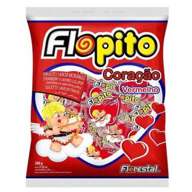 Imagem de Pirulito Coracao Morango 500g Florestal