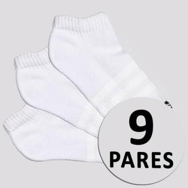 Imagem de Kit Meia Adidas SPW Cano Baixo 9 Pares Branca, G