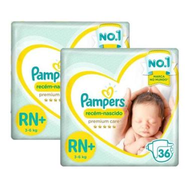 Imagem de Kit Fralda Pampers Premium Care Recém Nascido Plus com 72 unidades - 3