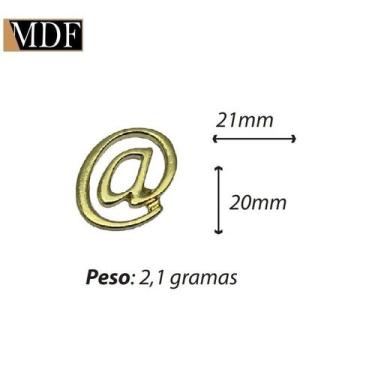 Imagem de Simbolo @ Dourado 2,1 X 2 Cm Acessório Artesanato - ATACADÃO DO ARTESA