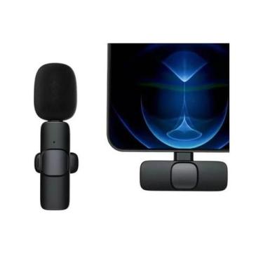 Imagem de Microfone de lapela wireless tipoc android gravação - Microfone Lapela