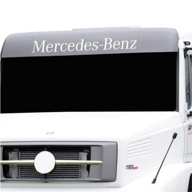 Imagem de Adesivo Testeira Mercedes Benz Quebra Sol Caminhão Plotado Preto