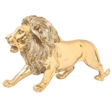 Imagem de Escultura Decorativa Leão Dourado Judá - Decoração Escritório - Enfeit