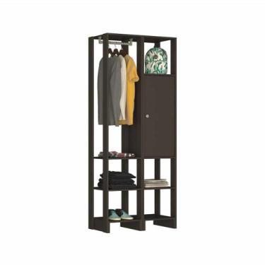 Imagem de Closet com 1 Cabideiro, 1 Porta com 2 prateleias e 6 nichos EY105-107 