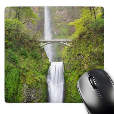 Imagem de 3dRose Mouse pad Oregon, área cênica nacional Columbia River Gorge, Multnomah Falls, 8 x 8 polegadas (mp_279361_1)