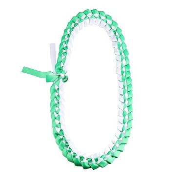 Imagem de BNQL Colar havaiano Kukui Nut Lei formatura Leis colar grosso com fita presentes de formatura para ela e ele, Large, Aço inoxidável, Sem Pedra Preciosa
