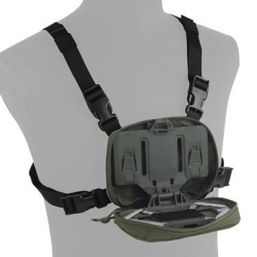 Imagem de Zhongren Suporte de telefone tático Molle dobrável para navegação universal com suporte de telefone com colete peitoral bolsa para paintball ao ar livre airsoft caça, corrida e caminhada