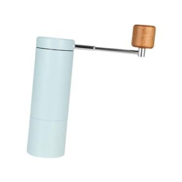 Imagem de IEUDNS Moedor de café manual, moinho de mão, rebarba de aço inoxidável, moedor de grãos de café, moedor de manivela para café expresso viagem casa, Azul
