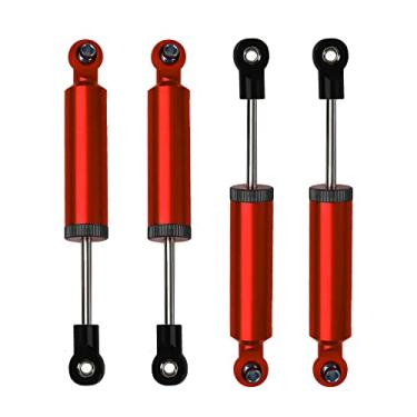 Imagem de 4 peças RC Car Shocks Absorbe choque interno mola amortecedora peças de atualização compatíveis com Axial SCX10 Traxxas TRX4 Redcat Tamiya 1/10 RC Crawler (distância do orifício: 90 mm, vermelho)