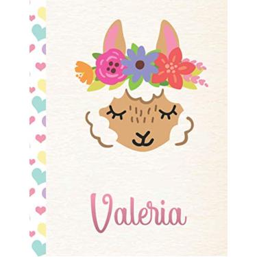 Imagem de Valeria: 2022. Personalized Weekly Llama Planner For Girls. 8.5x11 Week Per Page 2021 Planner/Diary With Pink Name
