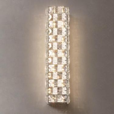 Imagem de Luminárias de parede de cristal de luxo modernas, vintage, 18 W, fonte de luz LED, arandelas de parede K9, fundo de parede, penteadeira, luz de parede para sala, bar, cozinha, corredor, sala