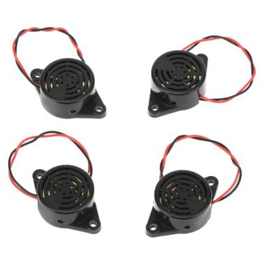 Imagem de 4 peças SFM-27-W Beep Tone Alarm Ringer, DC 3-24V 90dB Active Piezo Electronic Buzzer, Black Continuous Beep Speaker, Electronic Buzzer Alarm Sounder Sound Beep