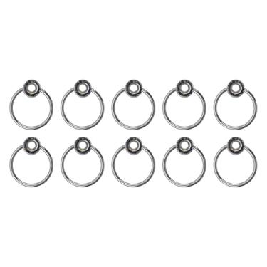 Imagem de Pastlla 10 peças de puxadores de gaveta de anel redondo de metal retrô de 3 cm de diâmetro anel de orifício único puxador de anel antigo para armário armário gaveta cômoda (prata)