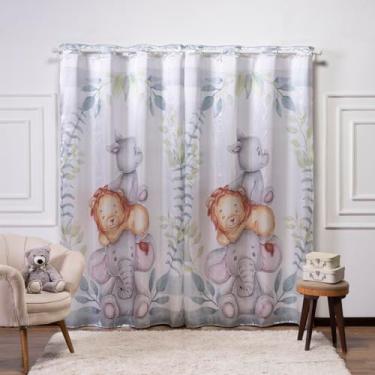 Imagem de Cortina Infantil 3,00x2,20 Estampada Tecido Cetim (Rino Baby)