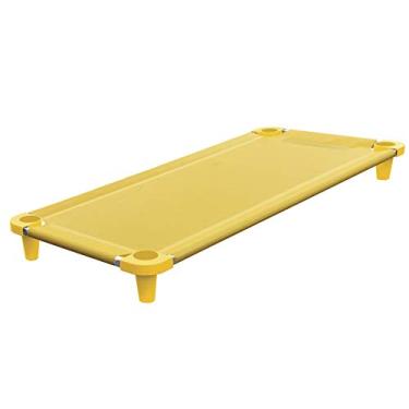 Imagem de Cama de cochilo empilhável premium Acrimet (tubos de aço inoxidável) (berço amarelo - pés amarelos) (1 unidade)